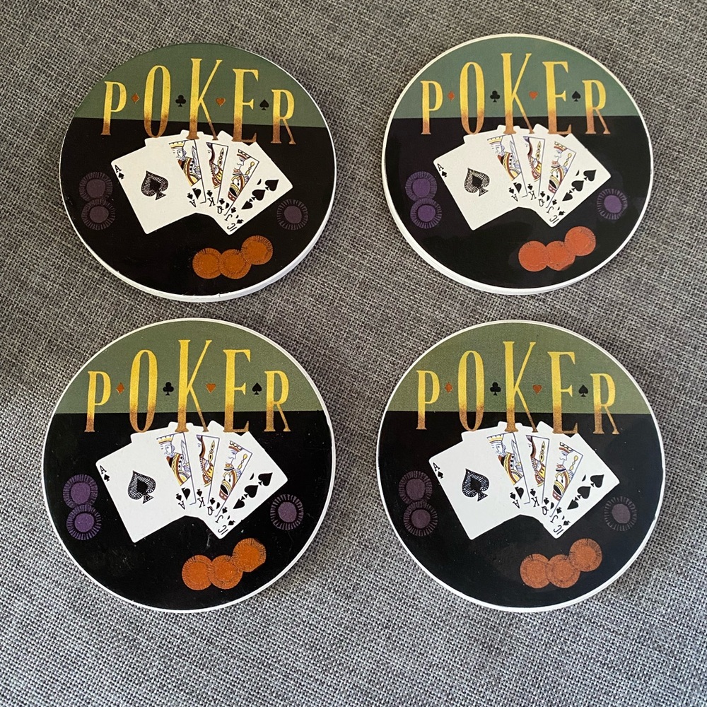Set of 4 Poker Stone Coasters.